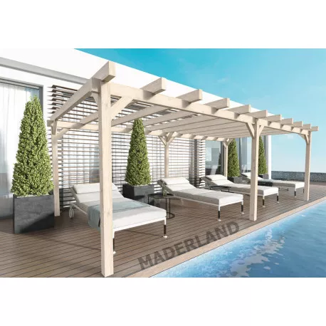 153100-large_default Pergola en bois lamellé-collé 400x400cm MARSEILLE – Maderland | Livraison rapide