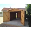 63a6f656849348b4b2e52b4f9a1de191 Abri cloisonné en bois 15m² MODERNE traité marron 40mm Gardy Shelter | Livraison rapide