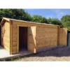 7d9aa6fbe3414f35b112ddfd2f0ba7f0 Abri cloisonné en bois 15m² MODERNE traité marron 40mm Gardy Shelter | Livraison rapide