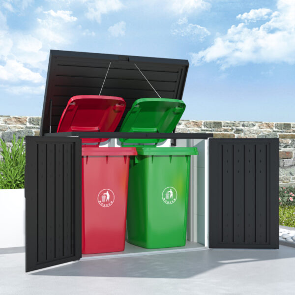 abri-2-poubelles-en-acier-galvanise-kosto-monopente-gris-fonce-kit-d-ancrage-x-metal (2) Abri 2 poubelles en acier galvanisé Kosto monopente gris foncé + kit d'ancrage - X-Métal
