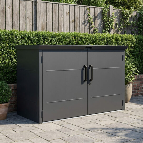 abri-3-poubelles-en-acier-galvanise-kosto-monopente-gris-fonce-kit-d-ancrage-x-metal (1) Abri 3 poubelles en acier galvanisé Kosto monopente gris foncé + kit d'ancrage - X-Métal