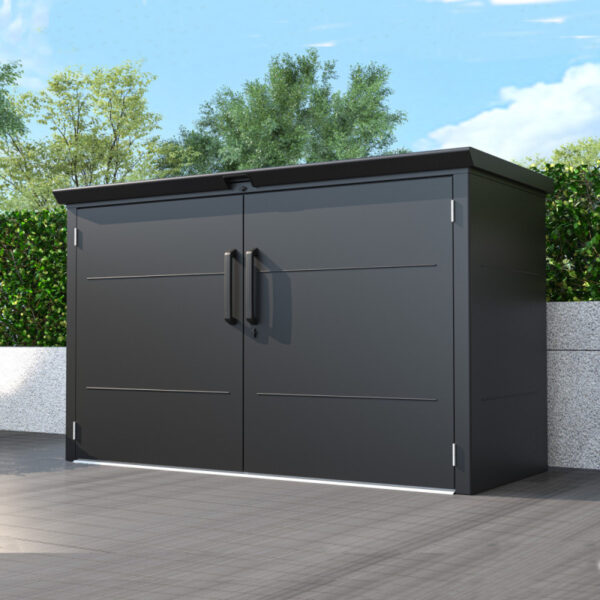 abri-3-poubelles-en-acier-galvanise-kosto-monopente-gris-fonce-kit-d-ancrage-x-metal (2) Abri 3 poubelles en acier galvanisé Kosto monopente gris foncé + kit d'ancrage - X-Métal