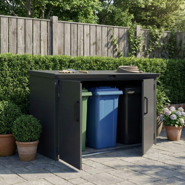 abri-3-poubelles-en-acier-galvanise-kosto-monopente-gris-fonce-kit-d-ancrage-x-metal Abri 3 poubelles en acier galvanisé Kosto monopente gris foncé + kit d'ancrage - X-Métal