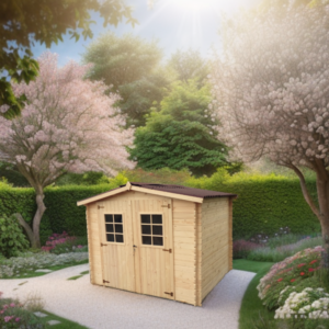 Abri 6,16m² en bois massif 28mm avec toiture en plaques ondulées HABRITA | Livraison rapide