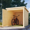 abri-a-velos-en-bois-brut-34m-pour-3-velos-karibu (1) Abri à vélos en bois brut 3,4m² avec kit solaire - pour 3 vélos - Karibu