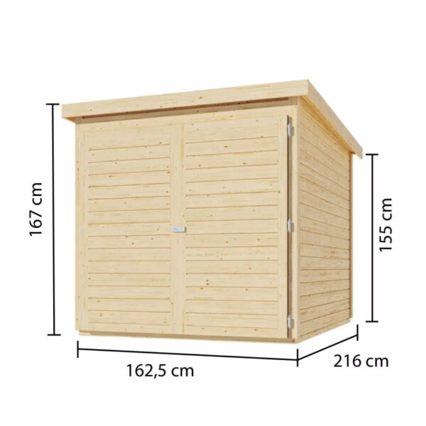 abri-a-velos-en-bois-brut-34m-pour-3-velos-karibu (2) Abri à vélos en bois brut 3,4m² avec kit solaire - pour 3 vélos - Karibu
