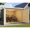 abri-a-velos-en-bois-gris-terre-46m-pour-4-velos-karibu (2) Abri à vélos en bois gris terre 4,6m² avec kit solaire - pour 4 vélos - Karibu