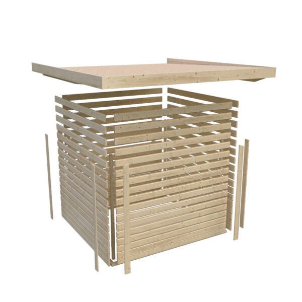 abri-a-velos-en-bois-gris-terre-46m-pour-4-velos-karibu (7) Abri à vélos en bois gris terre 4,6m² avec kit solaire - pour 4 vélos - Karibu