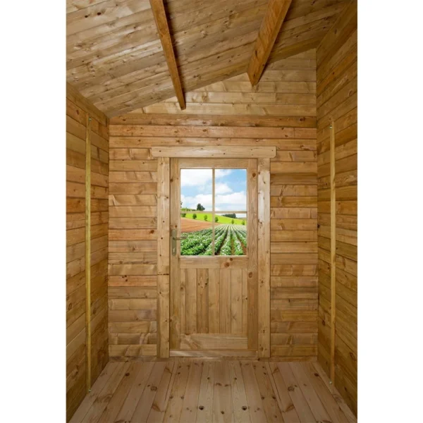 abri-adosse-596m-plus-madriers-28mm-traites-marron-gardy-shelter-3 Abri adossé 5,96m² PLUS madriers 28mm traités marron Gardy Shelter | Livraison rapide