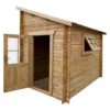 abri-adosse-596m-plus-madriers-28mm-traites-marron-gardy-shelter-5 Abri adossé 5,96m² PLUS madriers 28mm traités marron Gardy Shelter | Livraison rapide