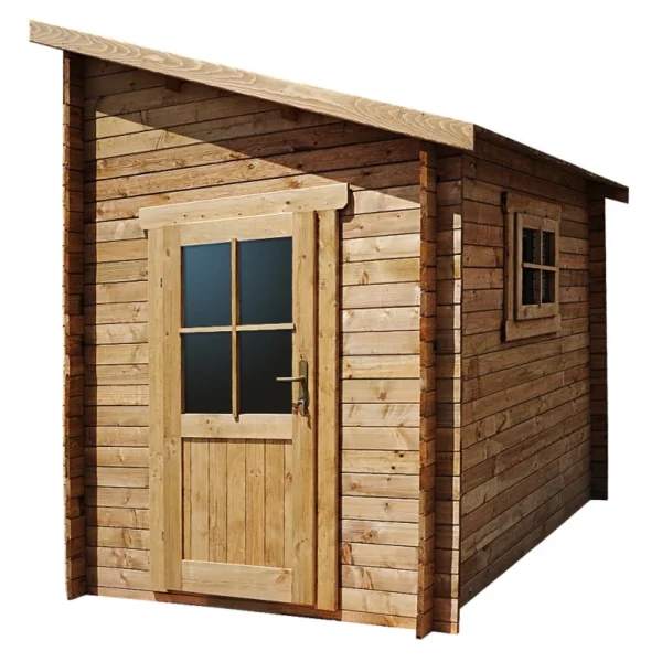 abri-adosse-596m-plus-madriers-28mm-traites-marron-gardy-shelter Abri adossé 5,96m² PLUS madriers 28mm traités marron Gardy Shelter | Livraison rapide