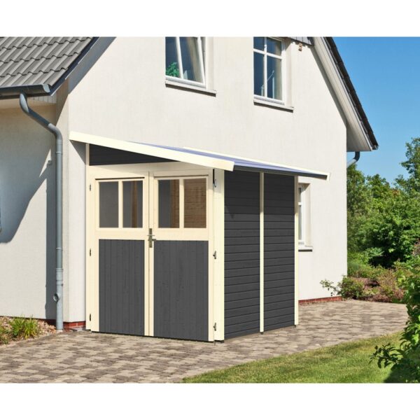 abri-adosse-en-bois-vitrifie-gris-327m-wandlitz-2-karibu (1) Abri adossé en bois vitrifié gris 3,27m² Wandlitz 2 - Karibu