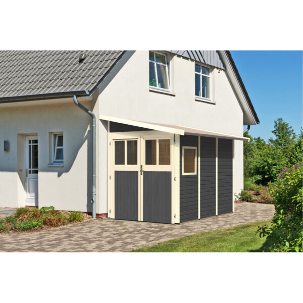 abri-adosse-en-bois-vitrifie-gris-485m-wandlitz-3-karibu (1) Abri adossé en bois vitrifié gris 4,85m² Wandlitz 3 - Karibu