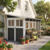 abri-adosse-en-bois-vitrifie-gris-8m-wandlitz-5-karibu Abri adossé en bois vitrifié gris 8m² Wandlitz 5 - Karibu