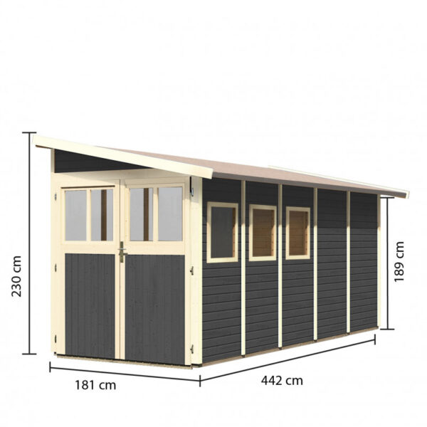 abri-adosse-en-bois-vitrifie-gris-8m-wandlitz-5-karibu (2) Abri adossé en bois vitrifié gris 8m² Wandlitz 5 - Karibu