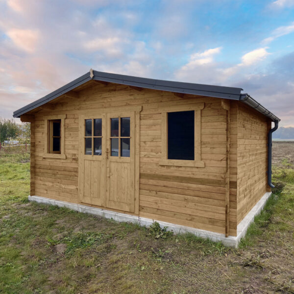 abri-en-bois-massif-198m-plus-28mm-traite-teinte-marron-gardy-shelter (1) Abri en bois massif 19,8m² PLUS 28mm traité teinté marron Gardy Shelter