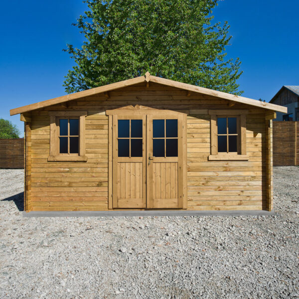 abri-en-bois-massif-198m-plus-28mm-traite-teinte-marron-gardy-shelter (3) Abri en bois massif 19,8m² PLUS 28mm traité teinté marron Gardy Shelter