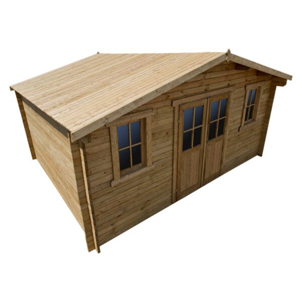 abri-en-bois-massif-198m-plus-28mm-traite-teinte-marron-gardy-shelter (6) Abri en bois massif 19,8m² PLUS 28mm traité teinté marron Gardy Shelter