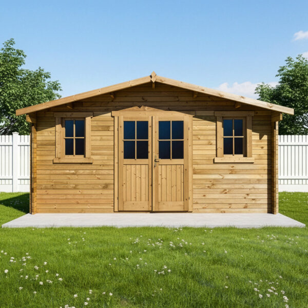 abri-en-bois-massif-198m-plus-40mm-traite-teinte-marron-gardy-shelter (1) Abri en bois massif 19,8m² PLUS 40mm traité teinté marron Gardy Shelter | Livraison rapide