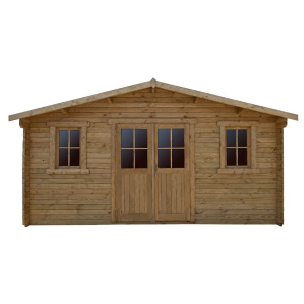 abri-en-bois-massif-198m-plus-40mm-traite-teinte-marron-gardy-shelter (12) Abri en bois massif 19,8m² PLUS 40mm traité teinté marron Gardy Shelter | Livraison rapide