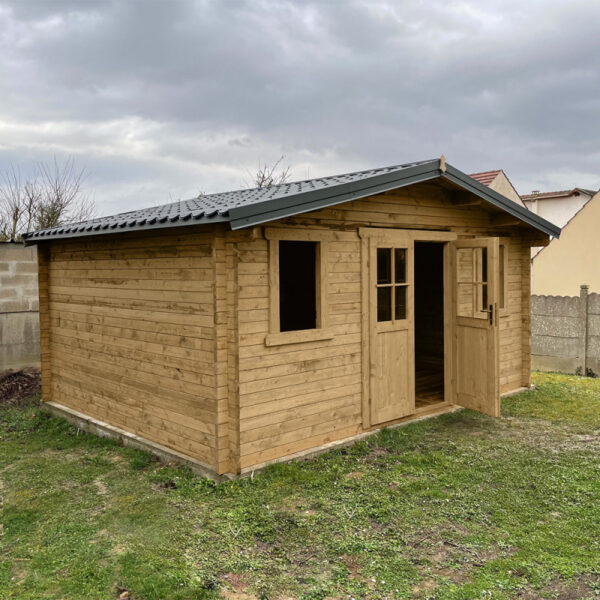 abri-en-bois-massif-198m-plus-40mm-traite-teinte-marron-gardy-shelter (23) Abri en bois massif 19,8m² PLUS 40mm traité teinté marron Gardy Shelter | Livraison rapide