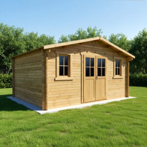 abri-en-bois-massif-198m-plus-40mm-traite-teinte-marron-gardy-shelter Abri en bois massif 19,8m² PLUS 40mm traité teinté marron Gardy Shelter | Livraison rapide