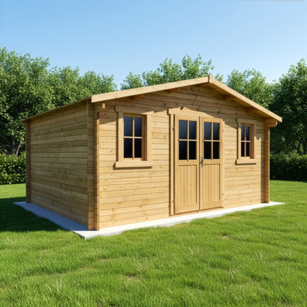 abri-en-bois-massif-198m-plus-40mm-traite-teinte-marron-gardy-shelter Abri en bois massif 19,8m² PLUS 40mm traité teinté marron Gardy Shelter | Livraison rapide