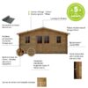 abri-en-bois-massif-198m-plus-40mm-traite-teinte-marron-gardy-shelter (7) Abri en bois massif 19,8m² PLUS 40mm traité teinté marron Gardy Shelter | Livraison rapide