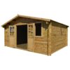 abri-en-bois-massif-198m-plus-40mm-traite-teinte-marron-gardy-shelter (9) Abri en bois massif 19,8m² PLUS 40mm traité teinté marron Gardy Shelter | Livraison rapide