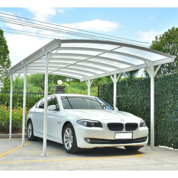 carport-en-aluminium-blanc-3x505m-et-polycarbonate-6mm-x-metal Carport Aluminium Blanc 15,15 m² avec Toiture Polycarbonate 6 mm X-METAL