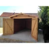 f6bd4e803e6f4db69f0df155bc68994d Abri cloisonné en bois 15m² MODERNE traité marron 40mm Gardy Shelter | Livraison rapide