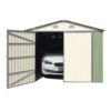 garage-double-portes-vert-pale-et-creme-18m-kit-d-ancrage-x-metal (5) Garage Métallique 18 m² Double Portes Vert Pâle et Crème avec Kit d'Ancrage X-METAL