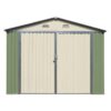 garage-double-portes-vert-pale-et-creme-18m-kit-d-ancrage-x-metal (7) Garage Métallique 18 m² Double Portes Vert Pâle et Crème avec Kit d'Ancrage X-METAL