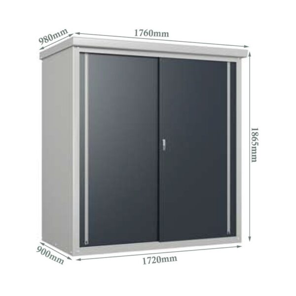 Armoire extérieure en métal anthracite 3200L Guardian 1,72m² TRIMETALS | Livraison rapide