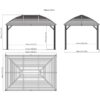 Pergola 3x4m Moreno alu anthracite et toit en acier galvanisé - SOJAG