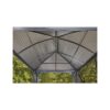 Pergola 3x4m Moreno alu anthracite et toit en acier galvanisé - SOJAG