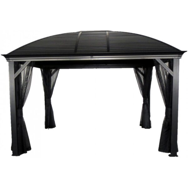 Pergola 3x4m Moreno alu anthracite et toit en acier galvanisé - SOJAG