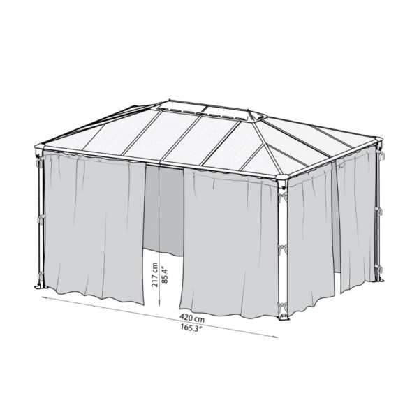 Pergola aluminium et polycarbonate 430x295,5cm Martinique 4300 Palram - Canopia