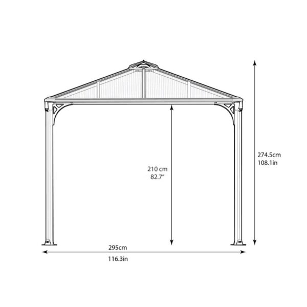 Pergola aluminium et polycarbonate 430x295,5cm Martinique 4300 Palram - Canopia