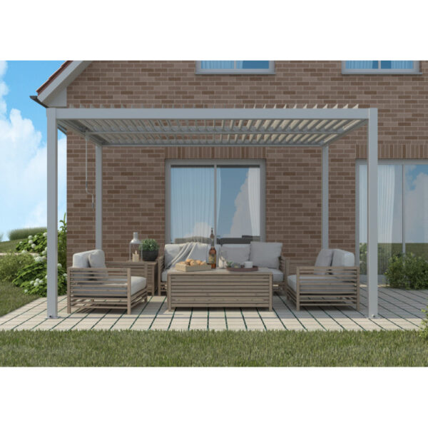 pergola-bioclimatique-autoportante-en-aluminium-gris-clair-3x3m-x-metal (12) Pergola bioclimatique autoportante en aluminium gris clair 3x3m - X-METAL