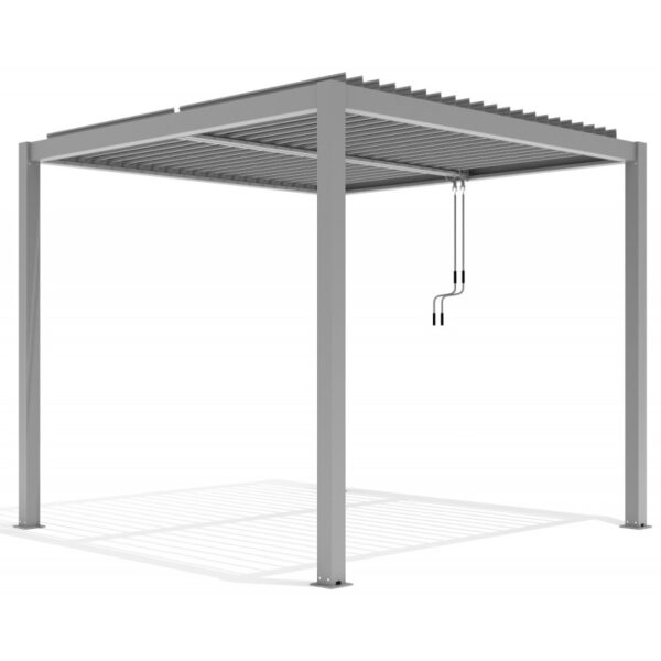 pergola-bioclimatique-autoportante-en-aluminium-gris-clair-3x3m-x-metal (2) Pergola bioclimatique autoportante en aluminium gris clair 3x3m - X-METAL