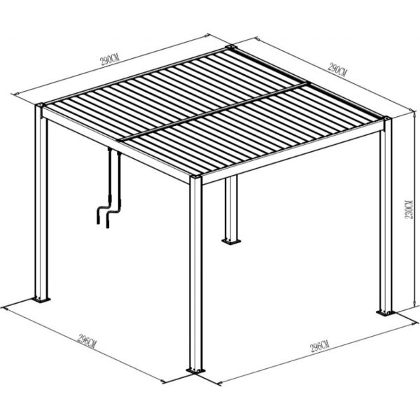 pergola-bioclimatique-autoportante-en-aluminium-gris-clair-3x3m-x-metal (3) Pergola bioclimatique autoportante en aluminium gris clair 3x3m - X-METAL