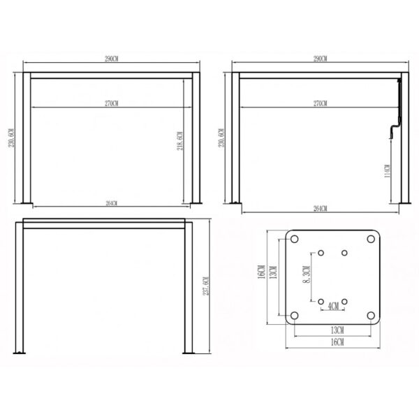 pergola-bioclimatique-autoportante-en-aluminium-gris-clair-3x3m-x-metal (4) Pergola bioclimatique autoportante en aluminium gris clair 3x3m - X-METAL