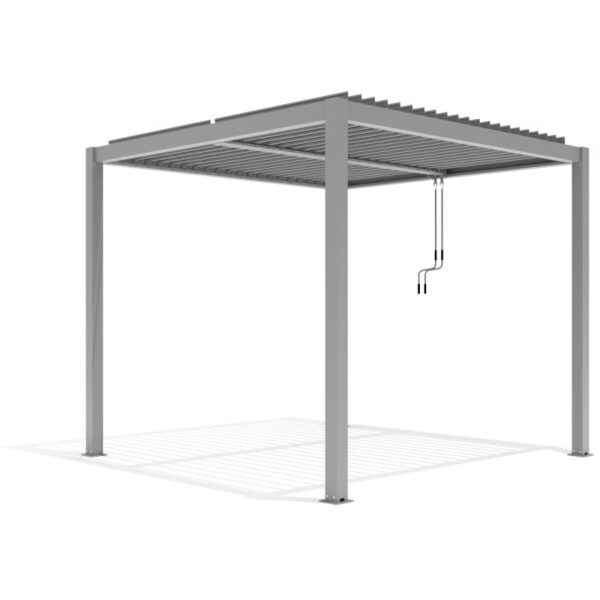 pergola-bioclimatique-autoportante-en-aluminium-gris-clair-3x3m-x-metal (9) Pergola bioclimatique autoportante en aluminium gris clair 3x3m - X-METAL